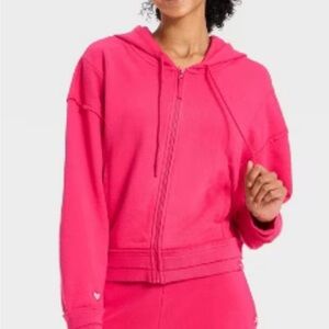 JoyLab Vibrant Pink Zip-Up Hoodie